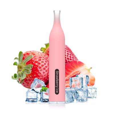 2.0ml 1.8Ohm 600 Puff Disposable Vape Pen Cotton Roll Strawberry Ice Flavor
